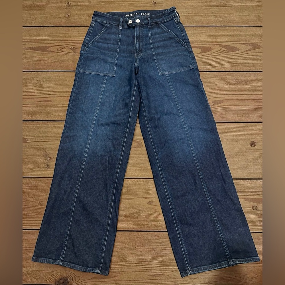 American Eagle Outfitters Dark Blue Wide Leg Pants